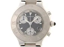 Cartier　カルティエ　マスト21・クロノスカフ　W10125U2　SS/ラバー　男性用クオーツ時計【473】