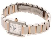 Cartier　カルティエ　時計　タンクフランセーズSM　WE110004　シルバー文字盤　ダイヤインデックス　PG/SS　クォーツ　レディース　M