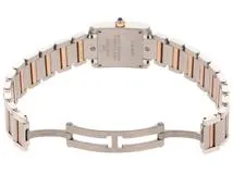Cartier　カルティエ　時計　タンクフランセーズSM　WE110004　シルバー文字盤　ダイヤインデックス　PG/SS　クォーツ　レディース　M