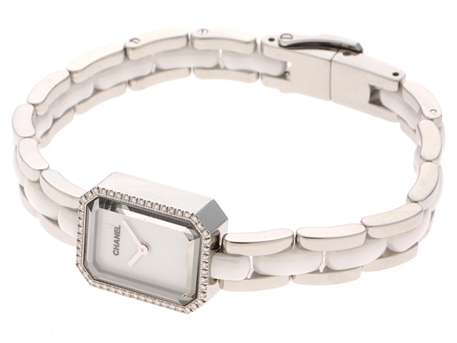CHANEL シャネル　プルミエール　H2132　ホワイト　SS/CE　ダイヤベゼル　レディース　クォーツ2148103803406【432】