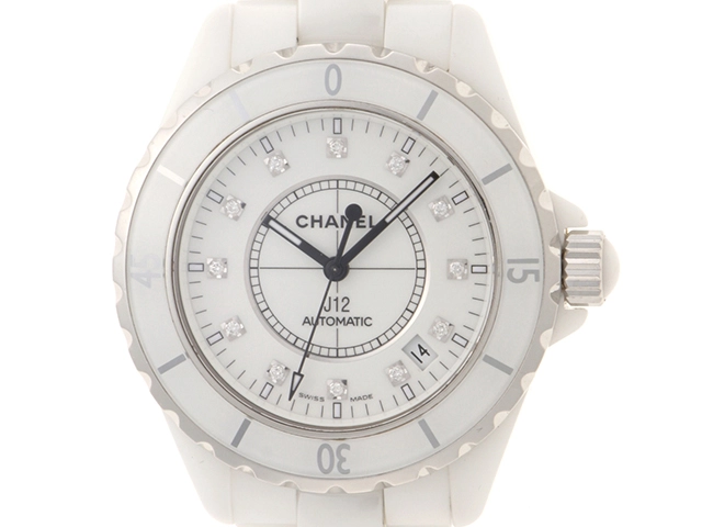 CHANEL シャネル J12 38MM 旧文字盤 H1629 CE/SS セラミック/ステンレススチール ホワイト 12Pダイヤモンド文字盤  オートマチック 【460】2148103803437
