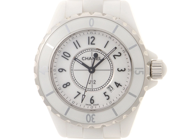 CHANEL　シャネル　J12　レディース時計　H0968　ホワイト文字盤　クォーツ【430】2148103803536