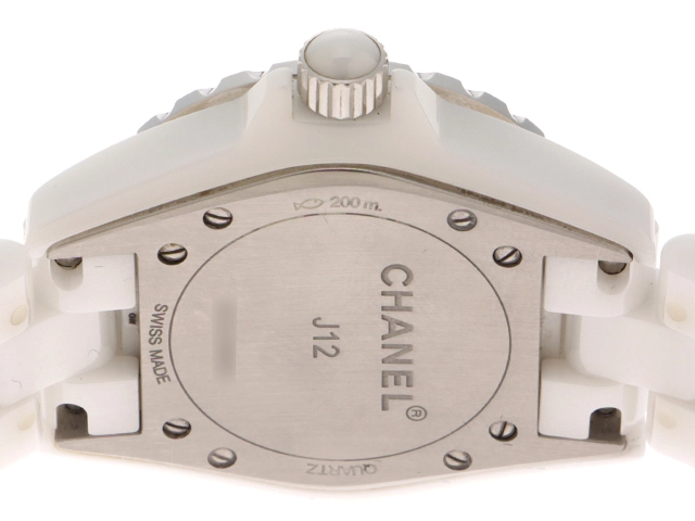 CHANEL シャネル J12 レディース時計 H0968 ホワイト文字盤 クォーツ【430】2148103803536