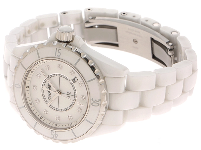 CHANEL　シャネル　J12　12Pダイヤモンド　H1628　セラミック　女性用クオーツ時計【473】