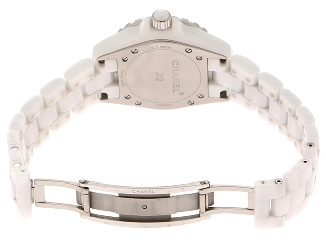 CHANEL　シャネル　J12　12Pダイヤモンド　H1628　セラミック　女性用クオーツ時計【473】