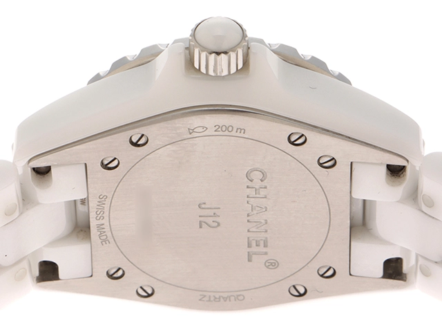CHANEL　シャネル　J12　12Pダイヤモンド　H1628　セラミック　女性用クオーツ時計【473】