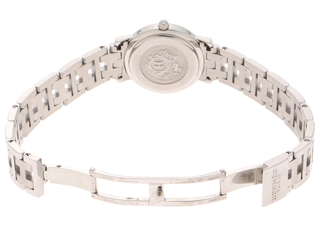 HERMES エルメス クリッパー CL4.210 ピンク文字盤 ステンレス