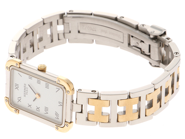 HERMES エルメス 時計 クロアジュール コンビ CR1.220 ホワイト