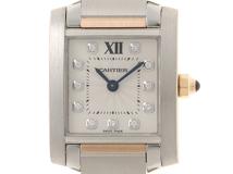 CARTIER　カルティエ　2017年ギャランティ　タンクフランセーズ SM　WE110004　 クォーツ　ピンクゴールド/ステンレススチール　【432】