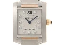 CARTIER　カルティエ　2017年ギャランティ　タンクフランセーズ SM　WE110004　 クォーツ　ピンクゴールド/ステンレススチール　【432】