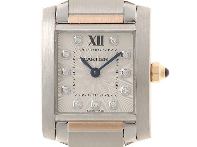 CARTIER　カルティエ　2017年ギャランティ　タンクフランセーズ SM　WE110004　 クォーツ　ピンクゴールド/ステンレススチール　【432】