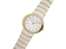Dior　ディオール　D76-200　ホワイト文字盤　クオーツ　ステンレススチール/ゴールドメッキ　レディース時計【207】2148103803727