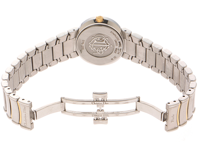Dior ディオール 腕時計 D76-200 SS/GP ホワイト文字盤 クオーツ【472  