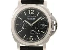 I番　PANERAI　パネライ　時計　ルミノール パワーリザーブ　PAM00090　ブラック文字盤　SS/クロコダイルレザーベルト　自動巻き　メンズ　M
