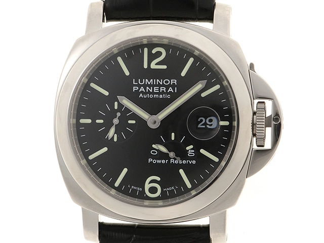 I番　PANERAI　パネライ　時計　ルミノール パワーリザーブ　PAM00090　ブラック文字盤　SS/クロコダイルレザーベルト　自動巻き　メンズ　M