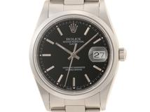 K番　ROLEX　ロレックス　時計　オイスターパーペチュアル デイト　15200　ブラック文字盤　SS　自動巻き　メンズ　M