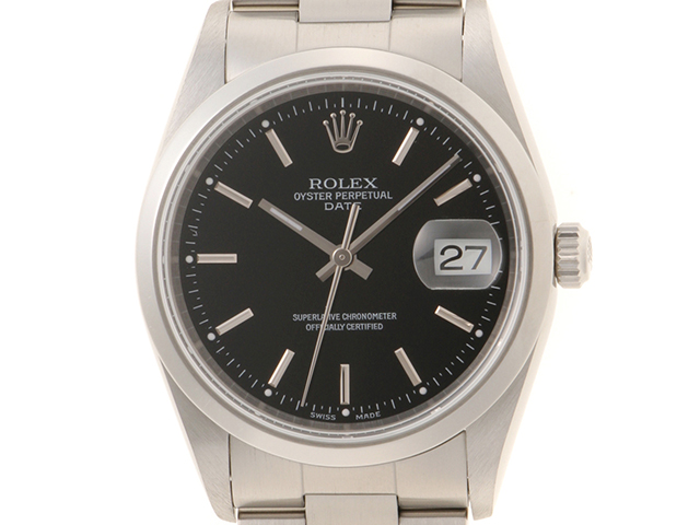 ロレックス オイスターパーペチュアル デイト SSブラック文字盤P番 15200 K番 ROLEX ロレックス 時計 オイスターパーペチュアル デイト