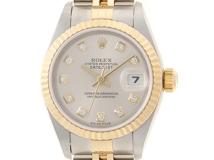 F番 ROLEX ロレックス デイトジャスト 79173G YG/SS イエローゴールド/ステンレススチール シルバー10Pダイヤモンド文字盤 【460】2148103804946