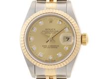 P番 ROLEX ロレックス デイトジャスト 79173G YG/SS イエローゴールド/ステンレススチール シャンパン10Pダイヤモンド オートマチック 【460】2148103806063