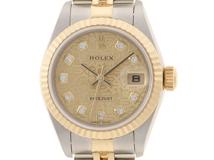 Y番 ROLEX ロレックス デイトジャスト 79173G YG/SS イエローゴールド/ステンレススチール シャンパン10Pダイヤモンド ホリコンピューター文字盤 オートマチック 【460】2148103806087