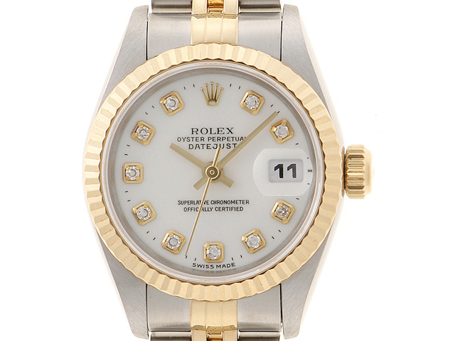 W番 ROLEX ロレックス デイトジャスト 69173G ホワイト文字盤10P