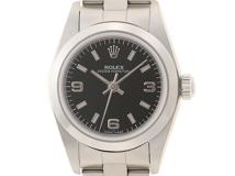 ROLEX　ロレックス　オイスター　パーペチュアル　76080　レディース　自動巻き　ブラック　ステンレス　【432】