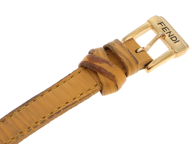 FENDI フェンディ  レディース時計 カメレオン チェンジベルト 640L シルバー文字盤 ゴールドプレート/革 クオーツ【472】UH