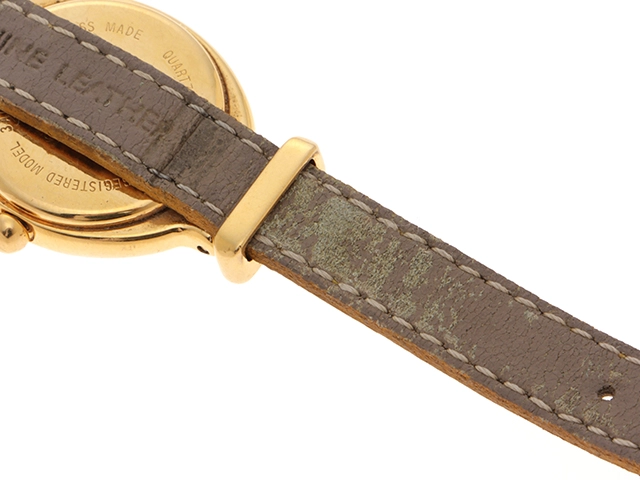 FENDI フェンディ  レディース時計 カメレオン チェンジベルト 640L シルバー文字盤 ゴールドプレート/革 クオーツ【472】UH