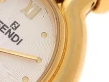 FENDI フェンディ  レディース時計 カメレオン チェンジベルト 640L シルバー文字盤 ゴールドプレート/革 クオーツ【472】UH