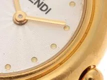FENDI フェンディ  レディース時計 カメレオン チェンジベルト 640L シルバー文字盤 ゴールドプレート/革 クオーツ【472】UH