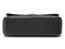 CHANEL シャネル デカマトラッセ30 ＷフラップＷチェーンショルダーバッグ ブラック SV キャビア 2148103809439【431】