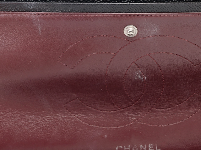 CHANEL シャネル デカマトラッセ30 ＷフラップＷチェーンショルダーバッグ ブラック SV キャビア 2148103809439【431】