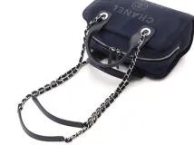 CHANEL　シャネル　2wayショルダーバッグ　ドーヴィル　ボウリングバッグ　ネイビー／ＳＶ　キャンバス／レサー　A92749【431】2148103809798