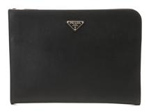 PRADA プラダ ドキュメントケース サフィアーノトラベル  ブラック サフィアーノレザー 2148103809811【433】
