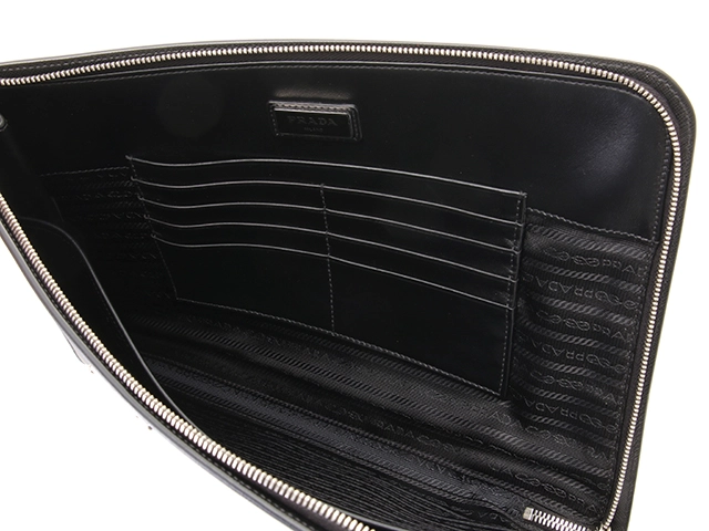 PRADA プラダ ドキュメントケース サフィアーノトラベル  ブラック サフィアーノレザー 2148103809811【433】