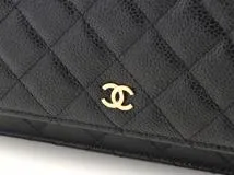 CHANEL　シャネル　マトラッセ　チェーンウォレット　ブラック　GP金具　キャビア【471】2148103810244