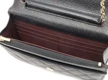 CHANEL　シャネル　マトラッセ　チェーンウォレット　ブラック　GP金具　キャビア【471】2148103810244