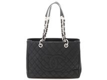 CHANEL　シャネル　マトラッセ　 GSTトートバッグ　 ブラック／シルバー金具 キャビアスキン　A50995【431】 2148103810527