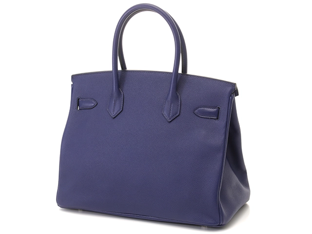 HERMES エルメス ハンドバッグ バーキン30 ブルーアンクル ヴォーエプソン シルバー金具 D刻印 2148103810596【430】