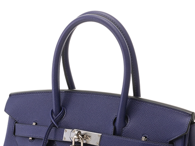 HERMES エルメス ハンドバッグ バーキン30 ブルーアンクル ヴォーエプソン シルバー金具 D刻印 2148103810596【430】