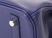 HERMES エルメス ハンドバッグ バーキン30 ブルーアンクル ヴォーエプソン シルバー金具 D刻印 2148103810596【430】