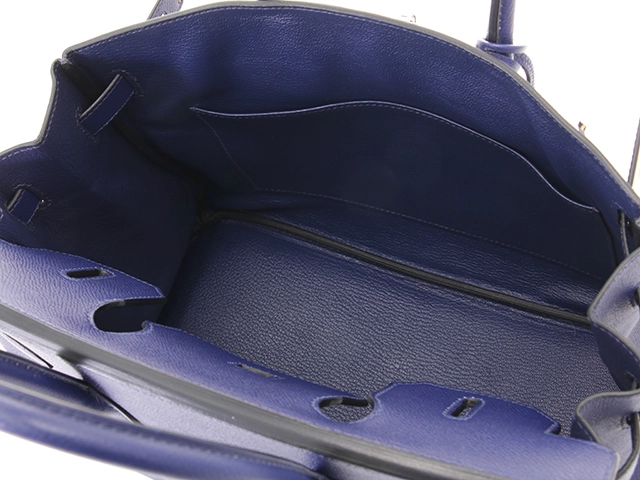 HERMES エルメス ハンドバッグ バーキン30 ブルーアンクル ヴォーエプソン シルバー金具 D刻印 2148103810596【430】