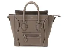 CELINE　セリーヌ　ラゲージ　ナノショッパー　グレージュ　レザー　【432】　2148103810633