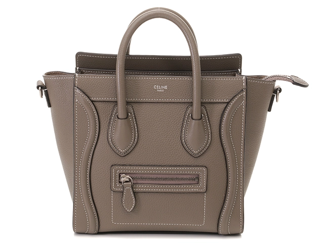 CELINE　セリーヌ　ラゲージ　ナノショッパー　グレージュ　レザー　【432】　2148103810633