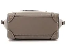 CELINE　セリーヌ　ラゲージ　ナノショッパー　グレージュ　レザー　【432】　2148103810633
