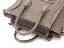 CELINE　セリーヌ　ラゲージ　ナノショッパー　グレージュ　レザー　【432】　2148103810633