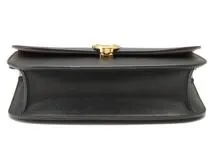 Salvatore Ferragamo　サルバトーレ・フェラガモ　ガンチーニ　ショルダーバッグ　ブラック　レザー　EZ21-0383　2148103810657　【205】