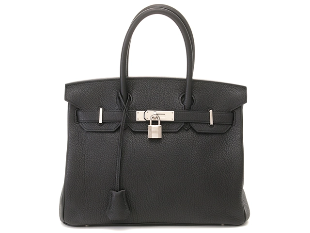 HERMES　エルメス　バーキン30　ブラック　シルバー金具　トゴ　A刻印【432】2148103810909