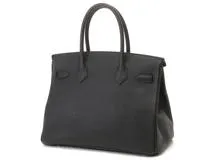 HERMES　エルメス　バーキン30　ブラック　シルバー金具　トゴ　A刻印【432】2148103810909