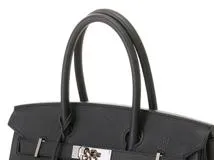 HERMES　エルメス　バーキン30　ブラック　シルバー金具　トゴ　A刻印【432】2148103810909
